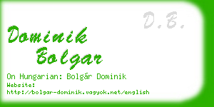 dominik bolgar business card